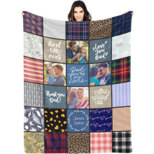 Personalized Photo Blanket for Mom, Dad, Baby, Family & Friends – Custom Text & 10 Photos, 50x60" Sherpa – Birthday/Christmas Gift (Compatible