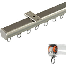 Trilho de cortina de teto GXCZ com roletes silenciosos, trilho reto de alumínio reforçado (branco, 400 cm) – Compatível com cortinas padrão