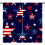4th of July Curtains Blue White Stars Stripes 2-Panel Set 1