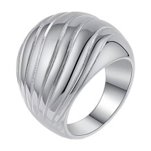 Women's Stainless Steel Chunky Dome Shell Statement Ring Silver Size 9