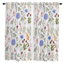 Summer Eucalyptus Leaves Flowers Curtain Home Decoration Living Room Short Curtains Window Treatments For Kitchen Bedroom