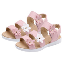 Summer Kids Children Sandals 24 Months Girl Shoes Fashion Big Flower Girls Toddlers Beach Flat Pricness Shoes