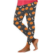 Women's pumpkin print leggings plus size ankle length