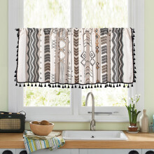 Boho Kitchen Valances for Windows, Farmhouse Tier and Valance Short Curtains for Bathroom, Living Room, Bedroom