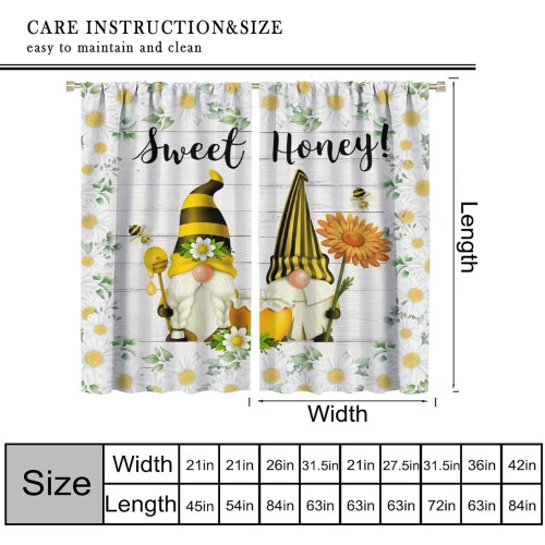 White Wood Stripe Bee Curtains Rod Pocket Thermal 2 Panels 2