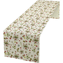 Strawberry Vintage Table Runne Boho Retro Flower Floral Butterfly Rustic Dining Table Decoration for Kitchen Dining Room Holiday Party Decor 13x70in