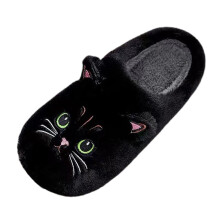 Cute Cat Cartoon Cotton Slippers for Women – Warm Plush Indoor/Outdoor Winter Slippers, Compatible with Wool Sock Use