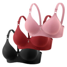 3-pak BH'er med V-hals til kvinder, åndbar pushup, fuld dækning, rygløs, trådløs sports-BH'er, justerbar, yoga-trænings-BH, A01, hot pink og