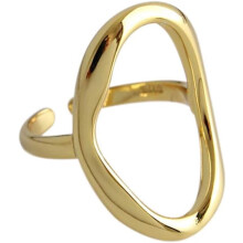 Sterling Silver Oval Round Loop Ring for Women & Men – Minimalist Geometric Circle, Adjustable Knuckle & Eternity Band, Compatible with Daily Wear