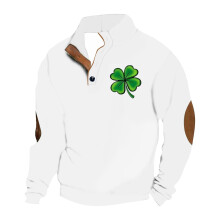 Basic Men's Crewneck Sweatshirt Men's Fashion Casual SAN Pa Print Hoodless Long Sleeve