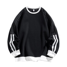 Mens Crewneck Men's Hoodless Sweatshirt Autumn Winter Round Neck Color Block Casual Long Sleeve