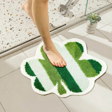 St. Patrick's Day Shamrock Bathroom Rug, 23.6"x23.6", Microfiber Green Shamrock Doormat, Non-Slip Absorbent Washable Plush Mat – Compatible with
