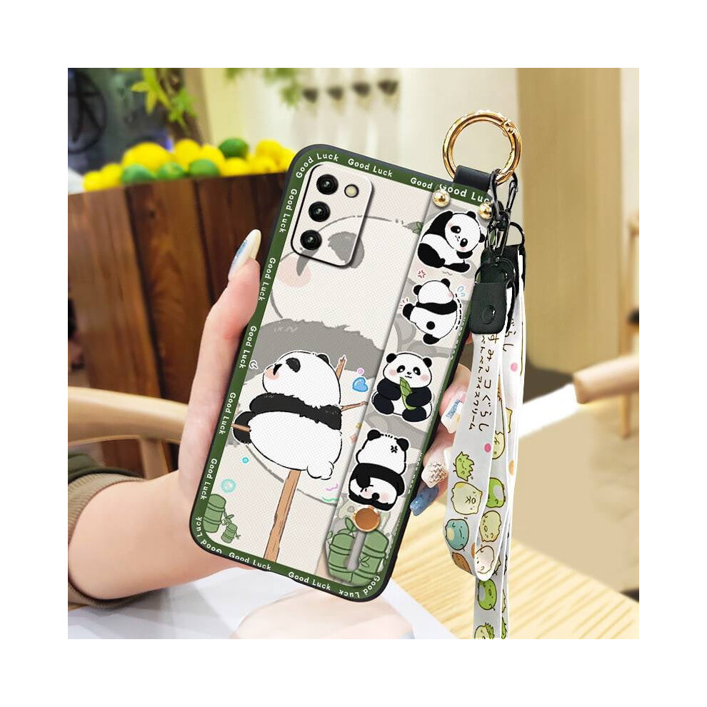 Phone Case For Samsung Galaxy A03s (Sm-A037f) Â Kickstand, Lanyard, Waterproof Ring, Soft Silicone, Panda Design 9448483071628