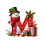 Christmas Snowman Ornament with Initial Letter, Red 2