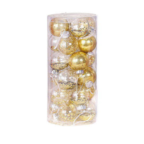 Christmas Ornament Balls Shatterproof Plastic 24 Pack