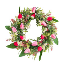 16" Fragrant Flower Wreath for Front Door, with Leaves and Money Plants, Wedding Indoor Outdoor Porch Decoration and Floral Hanging Decor Garland, J