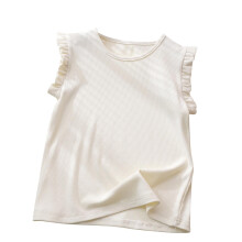 Piger Casual Tank Top Ensfarvet Rund Hals Flagrende Ærmer