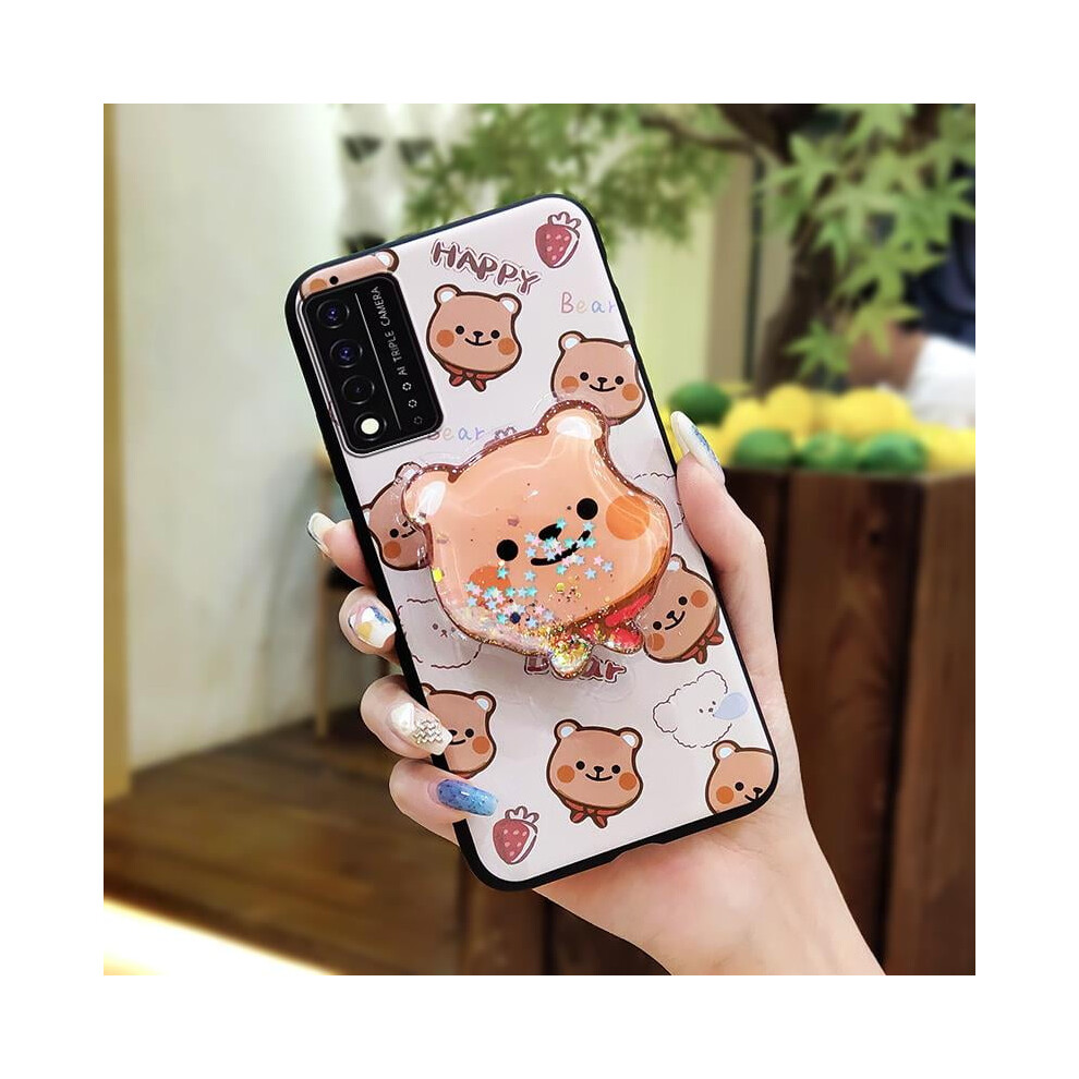 Phone Case For Tcl T-Mobile Revvl V+ 5G/Revvl V Plus 5G Â Dirt-Resistant Glitter Tpu With Quicksand Kickstand, Rotatable Stand 9448483075725