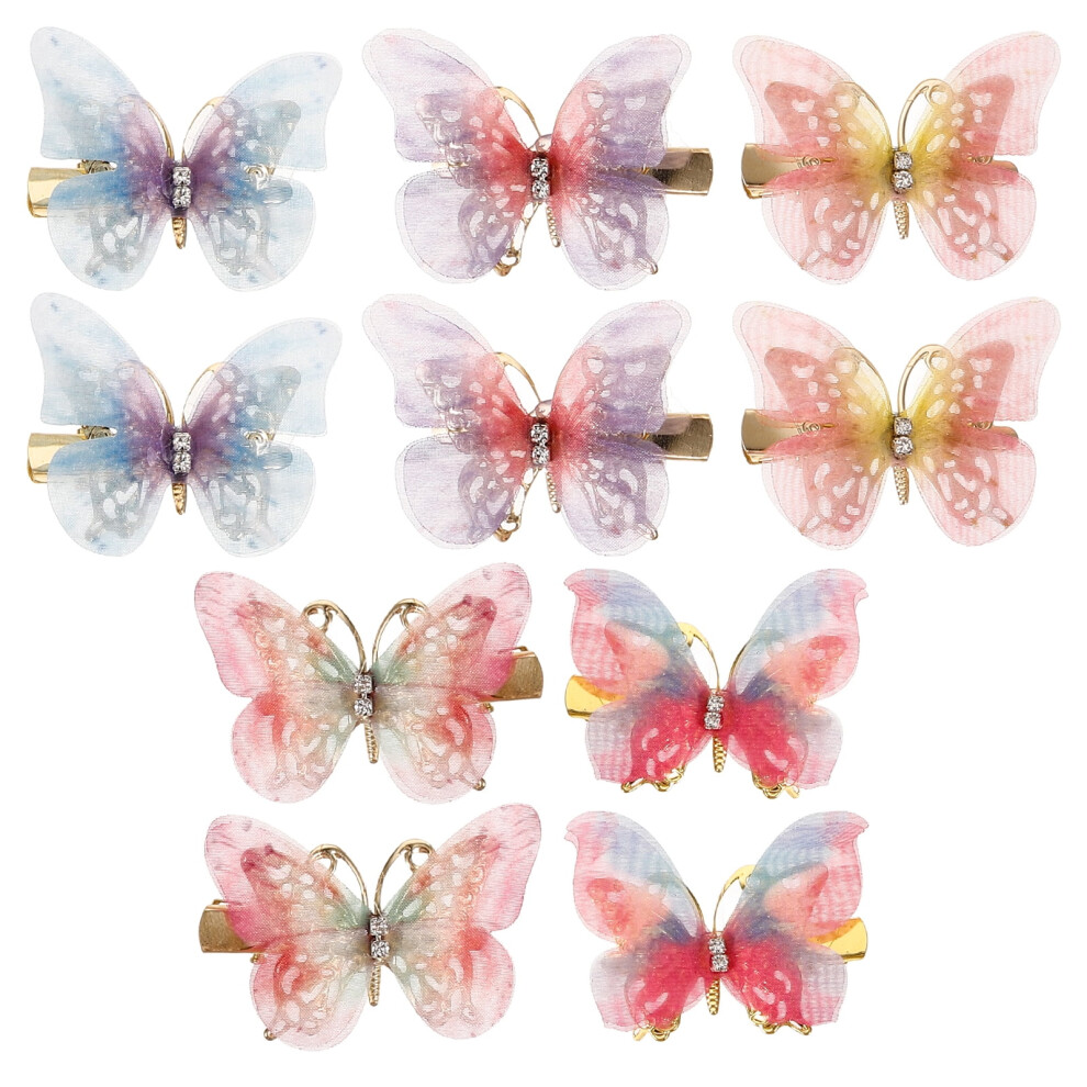 Unisex 10 Pcs Children's Butterfly Hair Clip Girls Claw Clips Baby