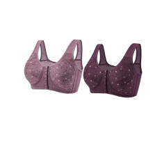2PC Bras for Women, Charm Front Closure Bras for Women, Comfortable No Underwire Daisy Bra for Older Women