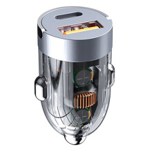 Car Charger Adapter 120W Dual Port Mini Transparent