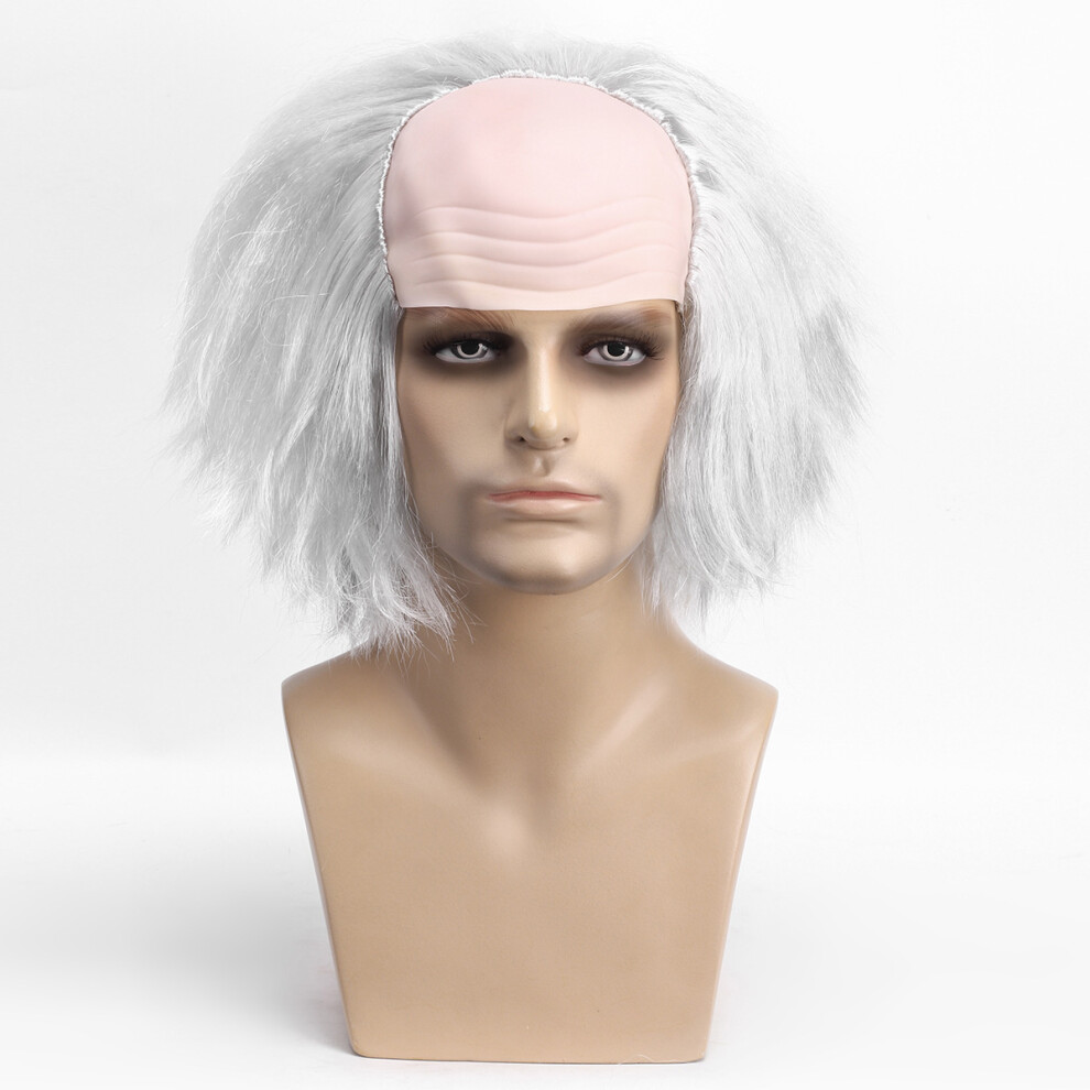 Unisex Bald Wig Funny Bald Head Wig Old Man Wig Cosplay Wig Cosplay Costume Accessory