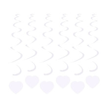PVC-Spiral-Herz-Partyornamente, Aluminiumfolien-Herz-Zugblumen-Deckendekorationen für Valentinstag, Hochzeit, Geburtstagsfeier, B