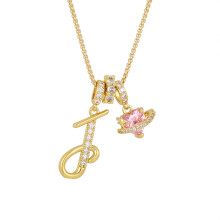 J Initial Pendant Necklace for Women Gold Snake Chain with