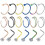 Σετ 18 τεμαχίων/Σετ 20 γρ. Δαχτυλίδι μύτης από ανοξείδωτο ατσάλι, κρίκος μύτης CZ, σε 1