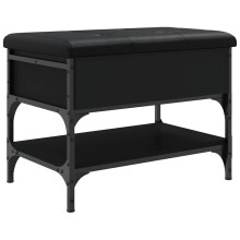 vidaXL Schuhbank Schwarz 62x42x45 cm Holzwerkstoff