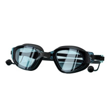 Optical Swimming Goggles with Prescription -3.5 Dioptres, Anti-Fog, UV Protection, Nose Bridge, Ear Plugs, Bla