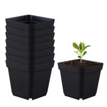 Kweekpotjes, 10 stuks vierkante, zwarte, herbruikbare kweekpotjes voor zaailingen, zaaipotjesset voor fruitzaailingen en -planten 10 cm