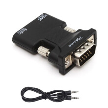 Convertor HDMI mamă-VGA mascul cu adaptor audio, suportă ieșire semnal 1080P