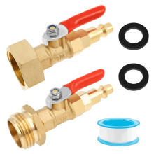 Brass RV Winterize Blowout Adapter Kit with 1/4" Quick Connect & 3/4" Garden Hose Thread – Compatible with RV, Boat, Camper, Trailer
