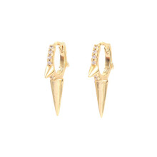 Gold Spike Hoop Earrings Gold Plated Dainty Ear Cute Small Dagger Spike Sleeper Dangle Drop Tiny Boho Beach Si
