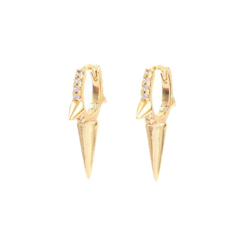 Gold Spike Hoop Earrings Gold Plated Dainty Ear Cute Small Dagger Spike Sleeper Dangle Drop Tiny Boho Beach Si