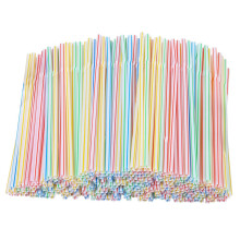 800 Pieces Plastic Drinking Straws 8 Inches Long Multicolored Striped Bendable Disposable For Parties Drinks Beverages 4 Colors