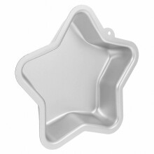 Star-Shaped Nonstick Baking Pan, Aluminum Cake Mold, 24x23x4.8cm, Silver, Perfect for Birthdays & Parties,