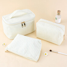 3Pcs Corduroy Makeup Bag Set – Large, Waterproof Toiletry Pouches for Travel, Girls & Women – Gift Compatible with All Ages