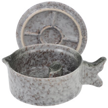 Ceramical ceramică ceramică dreptunghiulară cu mâner, pensulă, set 1 pix, gri