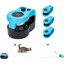 Ferngesteuertes Katzenspielzeug mit Sound, interaktives Feder-Spielzeug für Katzen, automatisch rotierendes Laserspielzeug