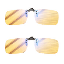 TOP-MAX Clip-On solbriller, polariserede linser UV400-beskyttelsesbriller, mode til mænd og kvinder (2 stk., gule linser)