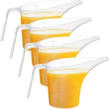 4 Pack Plastic Funnel Pitcher,Measuring Cup with Long Spout,Large Capacity Easy Pour Cup,Perfect for Bakeware