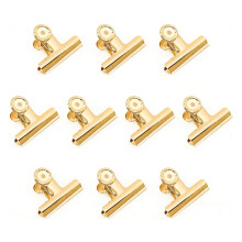 Gold Binder Clips, 10 Pack 2 Inch Stainless Steel Large Metal Hinge Paper Clips Clamps For Pictures Photos, Ho