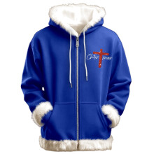 Merry Christmas Hoodies for Women Men Xmas Tree Christmas Sweater Xmas Faux Furry Trim Unisex Pullover Christmas Hoodies X01 Blue & Size XXXL