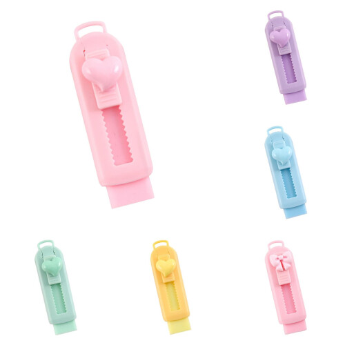 10pcs Retractable Eraser for Pencils, Push-Pull Heart Button Eraser Holder, Compatible with Standard Pencils
