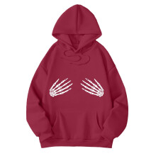 Women's Oversized Skeleton Palm Hoodie, Loose Fit Casual Sweatshirt – Compatible with Everyday Wear