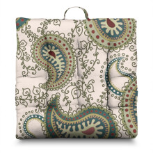 Boho Paisley Meditation Cushion 22"x22", Square Floor Pillow for Yoga, Sitting Comfort – Compatible with Home, Studio & Outdoor Use
