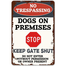 Funny "Beware of Dog" Metal Sign – 8x12", No Trespassing, Dogs on Premises, Keep Gate Closed, Outdoor Fence/Door Decor