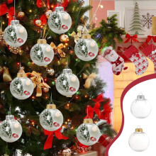 Christmas Decorations, Clear Shatterproof Hanging Ball Ornaments Transparent Plastic Baubles Set for Christmas Tree Holiday Party Home Décor 2025